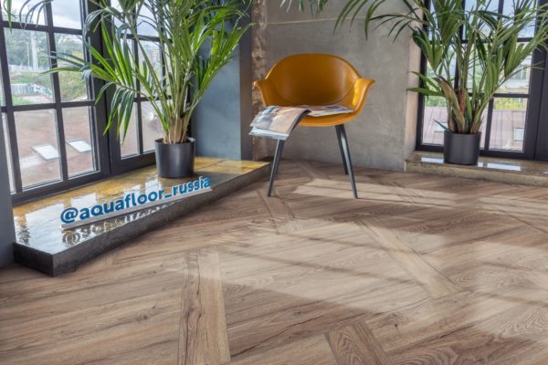 Кварцвиниловая SPC Плитка Aquafloor Space Parquet Light AF4503PQL