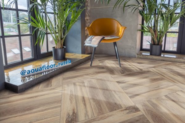 Кварцвиниловая SPC Плитка Aquafloor Space Parquet Light AF4502PQL