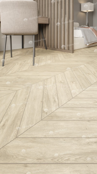 Кварц-виниловая напольная плитка серии ALPINE FLOOR CHEVRON ALPINE LVT Сонома Chevron