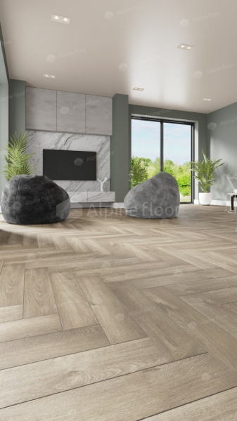 Напольная каменно-полимерная плитка серии ALPINE FLOOR PARQUET LIGHT SPC ламинат ДУБ НАТУРАЛЬНЫЙ ОТБЕЛЕННЫЙ ЕСО 13-5