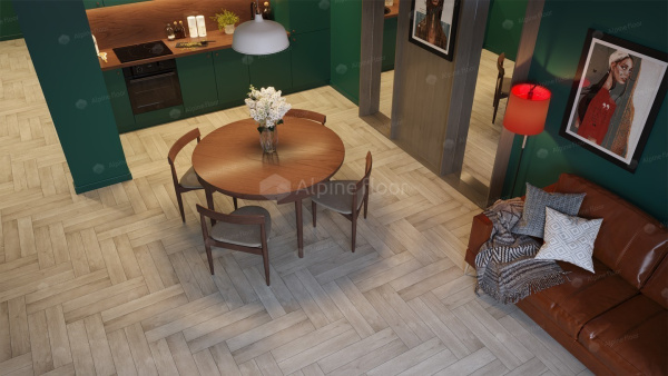 Каменно-полимерная напольная плитка серии ALPINE FLOOR EXPRESSIVE PARQUET SPC ламинат Сумерки ECO 10-1