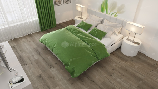 Каменно-полимерная напольная плитка серии ALPINE FLOOR REAL WOOD SPC ламинат Дуб Verdan ECO 2-4