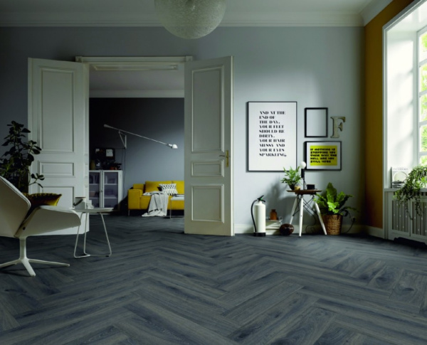 Ламинат KRONOTEX (Кронотекс) HERRINGBONE Pristige OAK Grey / Дуб Престиж Серый D 4167