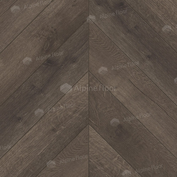 Кварц-виниловая напольная плитка серии ALPINE FLOOR CHEVRON ALPINE LVT Дуб Антарес Chevron