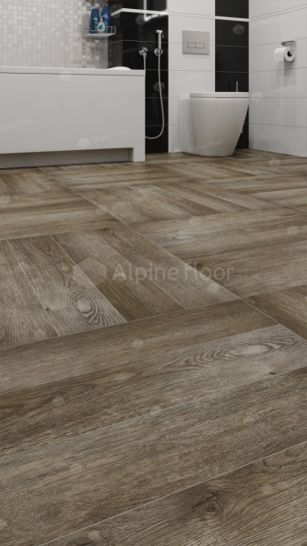 Каменно-полимерная напольная плитка серии ALPINE FLOOR EXPRESSIVE PARQUET SPC ламинат Американское ранчо ECO 10-6