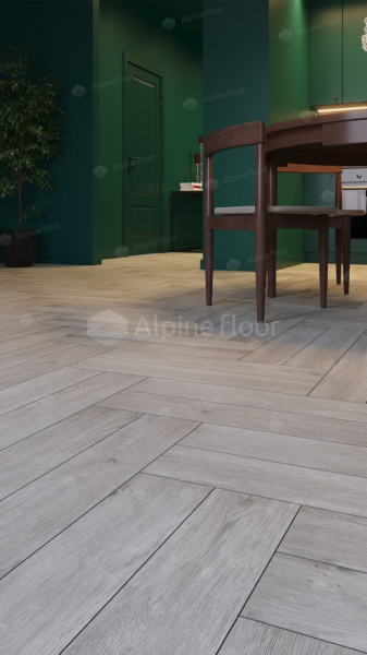 Каменно-полимерная напольная плитка серии ALPINE FLOOR EXPRESSIVE PARQUET SPC ламинат Сумерки ECO 10-1