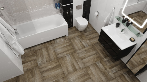 Каменно-полимерная напольная плитка серии ALPINE FLOOR EXPRESSIVE PARQUET SPC ламинат Американское ранчо ECO 10-6